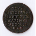 1802 - Pio VII 1/2 Baiocco Roma MB/BB 2 tipo